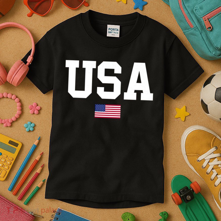Usa Patriotic American Flag 4th Of July Usa American Flag Kids T-Shirt