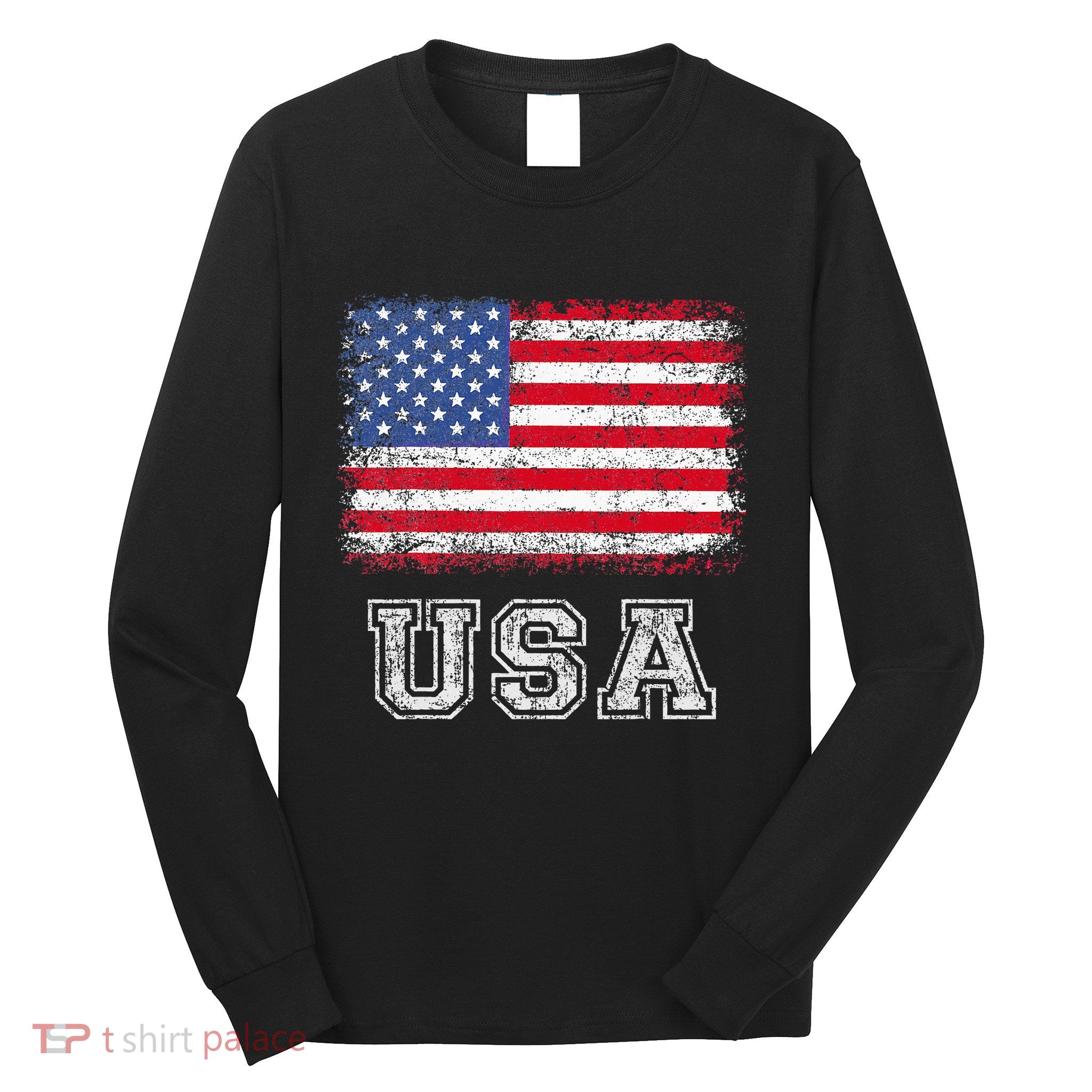 Usa Patriotic American Flag Long Sleeve Shirt