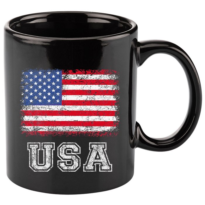 Usa Patriotic American Flag 11oz C Handle Ceramic Mug