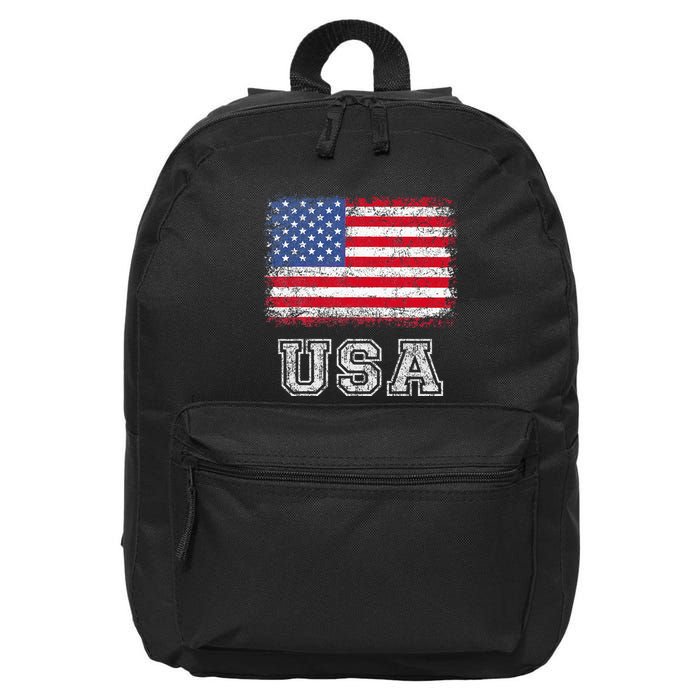 Usa Patriotic American Flag 16 in Basic Backpack