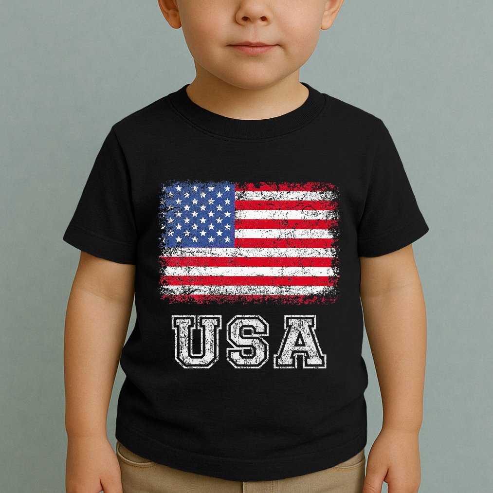 Usa Patriotic American Flag Toddler T-Shirt