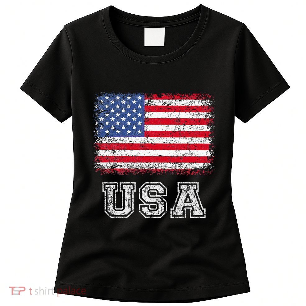 Usa Patriotic American Flag Womens T-Shirt