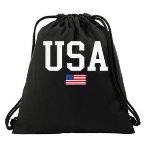 Usa Patriotic American Flag For Us Drawstring Bag