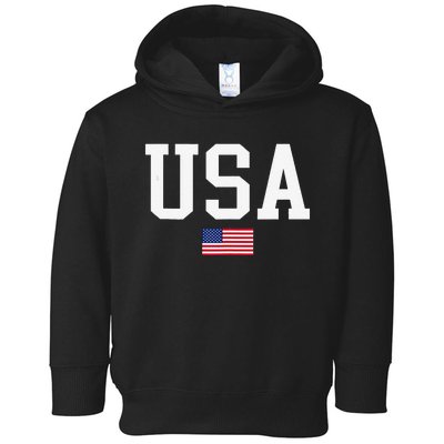 Usa Patriotic American Flag For Us Toddler Hoodie