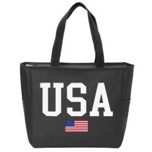 Usa Patriotic American Flag For Us Zip Tote Bag