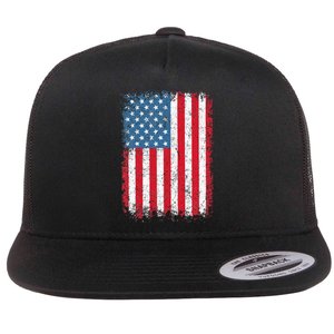 Usa Patriotic American Flag Flat Bill Trucker Hat