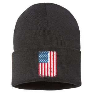 Usa Patriotic American Flag Sustainable Knit Beanie