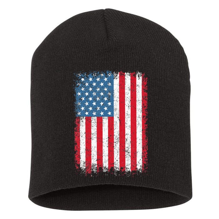 Usa Patriotic American Flag Short Acrylic Beanie