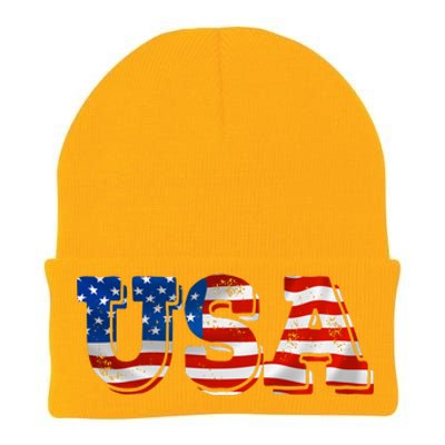 USA Patriotic American Flag For Men Women Kids Girls USA Knit Cap Winter Beanie