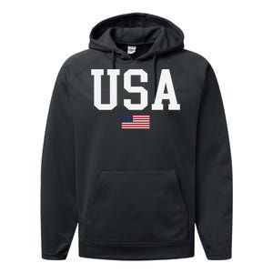 Usa Patriotic American Flag Us V Neck Performance Fleece Hoodie