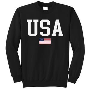 Usa Patriotic American Flag Us V Neck Sweatshirt