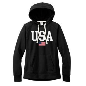 Usa Patriotic American Flag Us V Neck Women's Fleece Hoodie