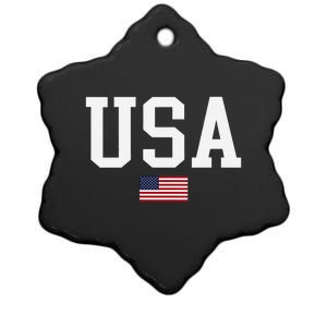 Usa Patriotic American Flag Us V Neck Ceramic Star Ornament