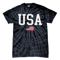 Usa Patriotic American Flag Us V Neck Tie-Dye T-Shirt