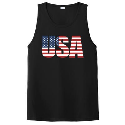 USA Patriotic American Flag 4th of July PosiCharge Competitor Tank