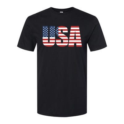 USA Patriotic American Flag 4th of July Softstyle® CVC T-Shirt