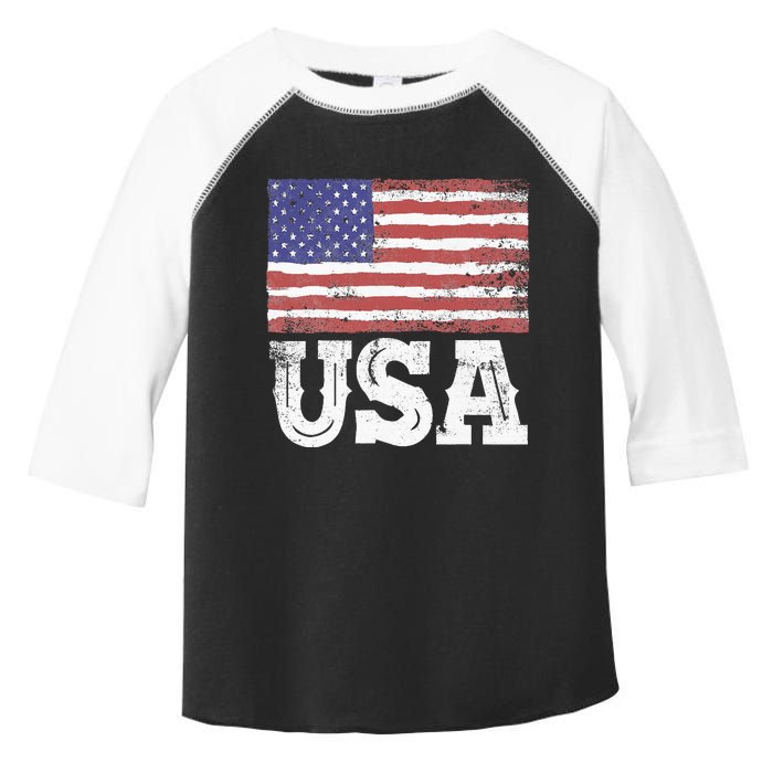 Usa Patriotic American Flag Toddler Fine Jersey T-Shirt