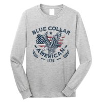 Usa Patriotic Blue Collar American Working Man Long Sleeve Shirt