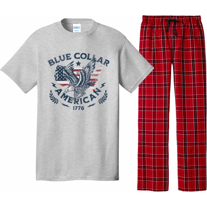 Usa Patriotic Blue Collar American Working Man Pajama Set