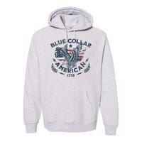 Usa Patriotic Blue Collar American Working Man Premium Hoodie