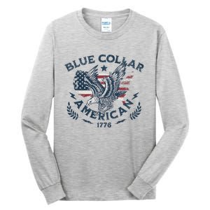 Usa Patriotic Blue Collar American Working Man Tall Long Sleeve T-Shirt