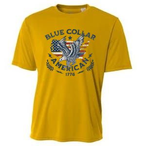 Usa Patriotic Blue Collar American Working Man Cooling Performance Crew T-Shirt