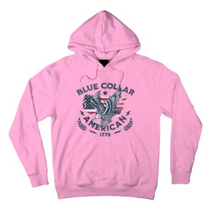 Usa Patriotic Blue Collar American Working Man Hoodie