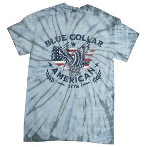 Usa Patriotic Blue Collar American Working Man Tie-Dye T-Shirt