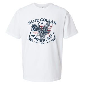 Usa Patriotic Blue Collar American Working Man Sueded Cloud Jersey T-Shirt