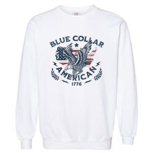 Usa Patriotic Blue Collar American Working Man Garment-Dyed Sweatshirt