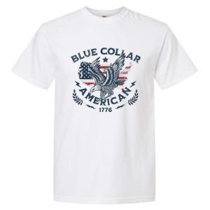 Usa Patriotic Blue Collar American Working Man Garment-Dyed Heavyweight T-Shirt