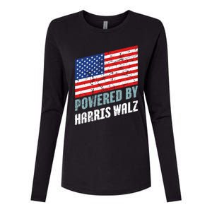 Usa Powered By Harris Walz Flag Of United States Of America Gift Womens Cotton Relaxed Long Sleeve T-Shirt