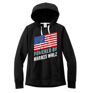 Usa Powered By Harris Walz Flag Of United States Of America Gift Women's Fleece Hoodie