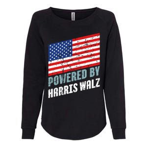 Usa Powered By Harris Walz Flag Of United States Of America Gift Womens California Wash Sweatshirt