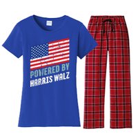 Usa Powered By Harris Walz Flag Of United States Of America Gift Women's Flannel Pajama Set