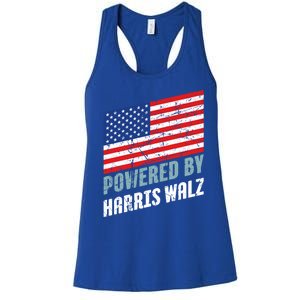 Usa Powered By Harris Walz Flag Of United States Of America Gift Women's Racerback Tank