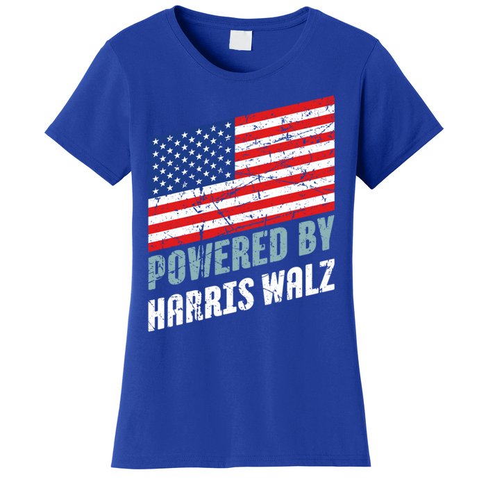 Usa Powered By Harris Walz Flag Of United States Of America Gift Women's T-Shirt