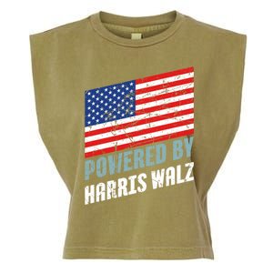 Usa Powered By Harris Walz Flag Of United States Of America Gift Garment-Dyed Women's Muscle Tee