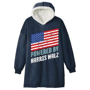 Usa Powered By Harris Walz Flag Of United States Of America Gift Hooded Wearable Blanket