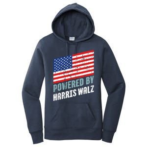 Usa Powered By Harris Walz Flag Of United States Of America Gift Women's Pullover Hoodie