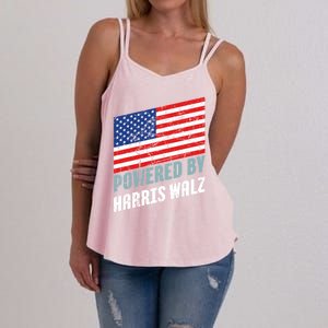 Usa Powered By Harris Walz Flag Of United States Of America Gift Women's Strappy Tank