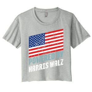 Usa Powered By Harris Walz Flag Of United States Of America Gift Women's Crop Top Tee