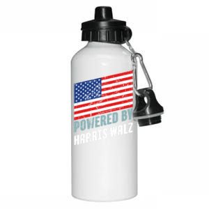 Usa Powered By Harris Walz Flag Of United States Of America Gift Aluminum Water Bottle