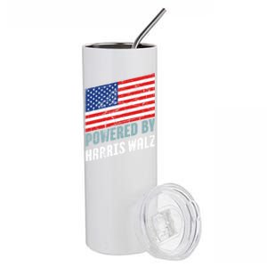 Usa Powered By Harris Walz Flag Of United States Of America Gift Stainless Steel Tumbler