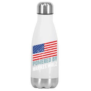 Usa Powered By Harris Walz Flag Of United States Of America Gift Stainless Steel Insulated Water Bottle