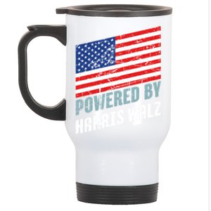 Usa Powered By Harris Walz Flag Of United States Of America Gift Stainless Steel Travel Mug