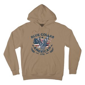 Usa Patriotic Blue Collar American Working Man Hoodie