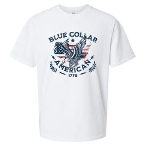 Usa Patriotic Blue Collar American Working Man Sueded Cloud Jersey T-Shirt