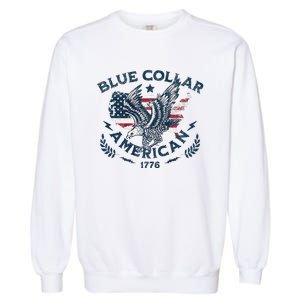 Usa Patriotic Blue Collar American Working Man Garment-Dyed Sweatshirt