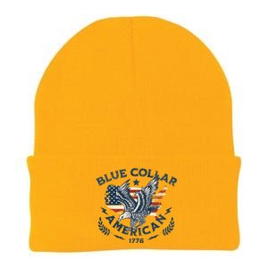 Usa Patriotic Blue Collar American Working Man Knit Cap Winter Beanie